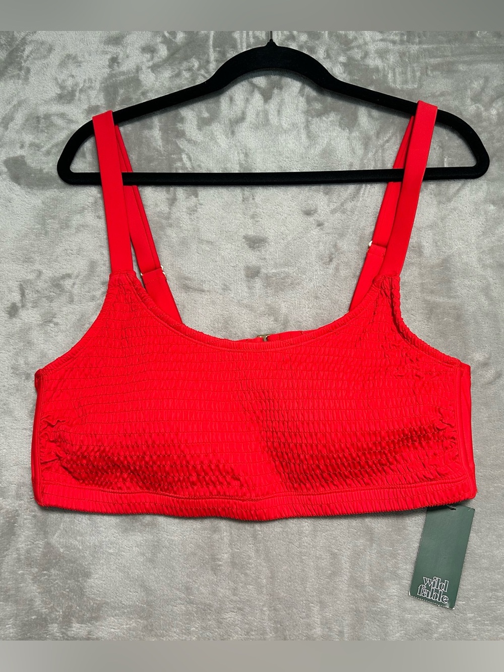 Wild Fable Smocked Bikini Top Women’s 1X Red - Picture 1 of 8